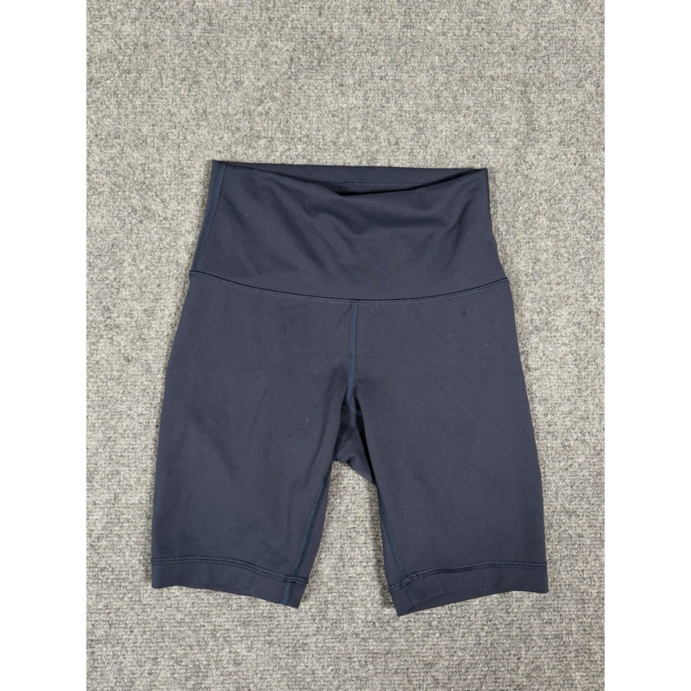 Lululemon Shorts Womens 4 Navy Wunder Train High Rise Drawstring Yoga Gym 8" EUC